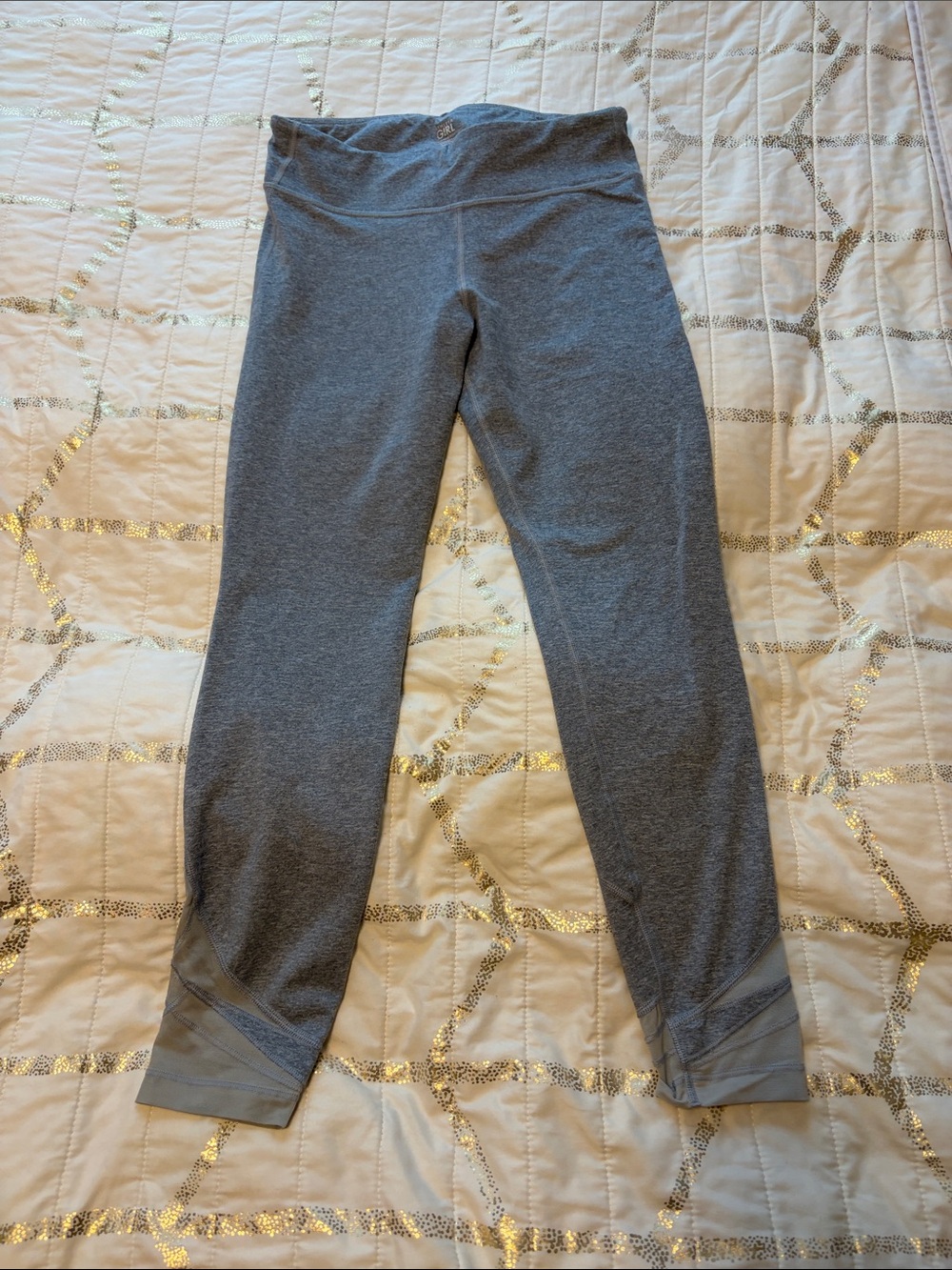 Athleta Kids Heather Gray Major League Mesh Tight Leggings
